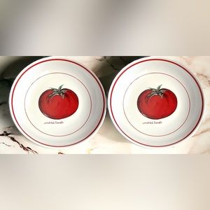 Vintage Sundried Tomato Pasta Bowls Under and Under Brand 9 1/2" Made In Italy